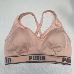 Two Puma Criss Cross Back Sports Bra Women's Sz XL Pink Athleisure Preowned GUC